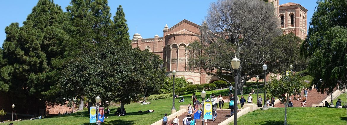 Students walking on Janss Steps