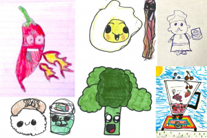 a collage of children drawings