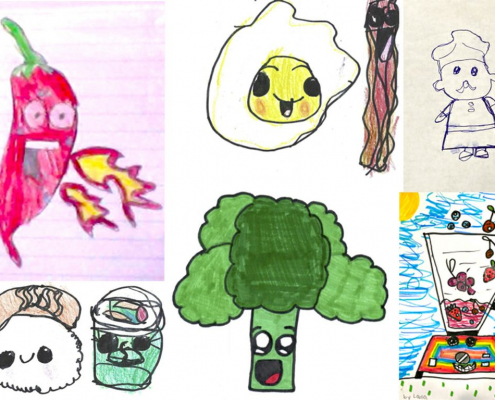 a collage of children drawings