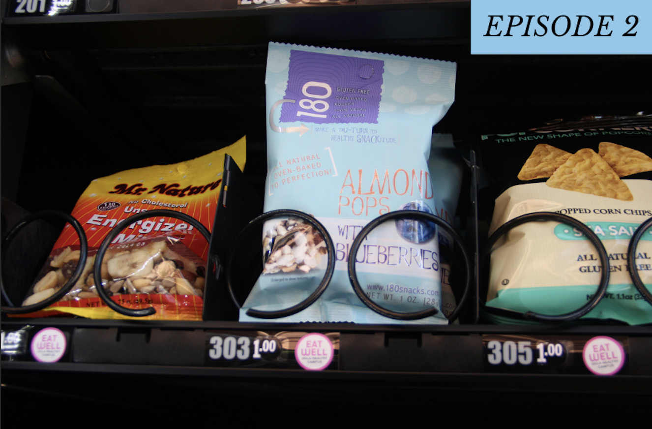 vending machine with chips and almonds and nuts