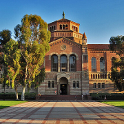 Powell Library during golden hour