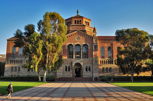 Powell Library during golden hour