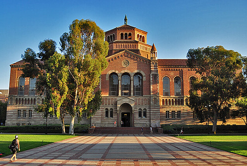 Powell Library during golden hour