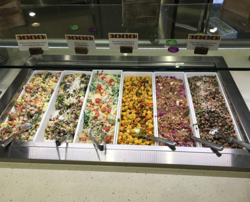 UCLA dinning hall salad bar.