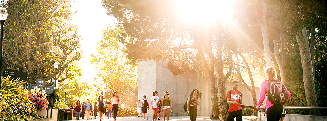 UCLA Students walking on BruinWalk.