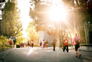 UCLA Students walking on BruinWalk.