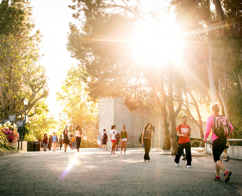 UCLA Students walking on BruinWalk.