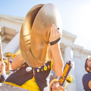 CAL band playing on UC Berkeley campus