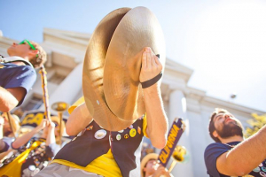 CAL band playing on UC Berkeley campus