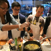 Students making food at the test kitchen