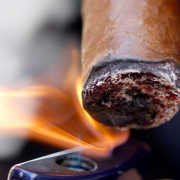 A picture of a burning cigar