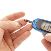 a person taking a diabetes blood test