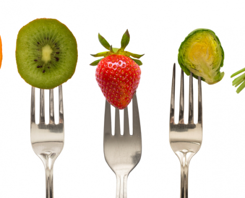 Fruits on a fork