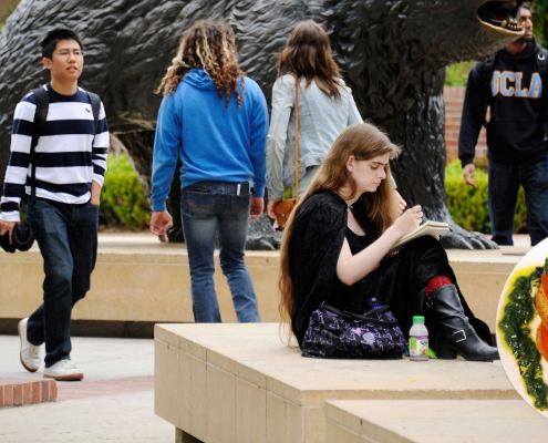 Students walking on Bruin Walk