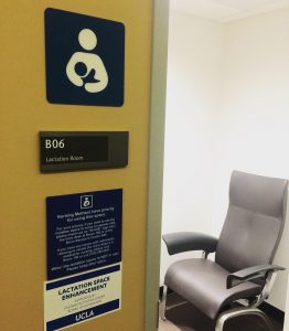 UCLA lactation room in the Student Activities Center (SAC), B- level. 